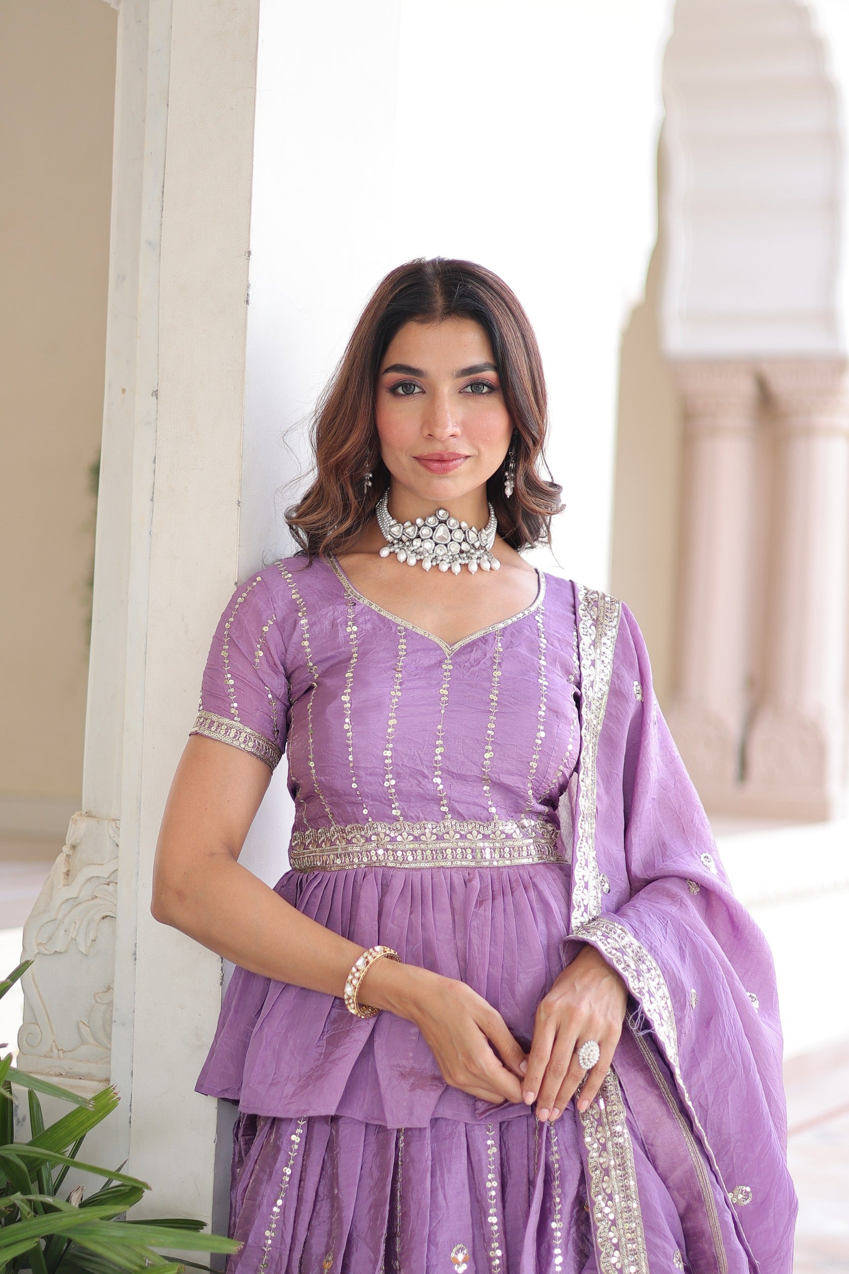 Premium Designer Sequins Embroidered Readymade Lehenga choli Set