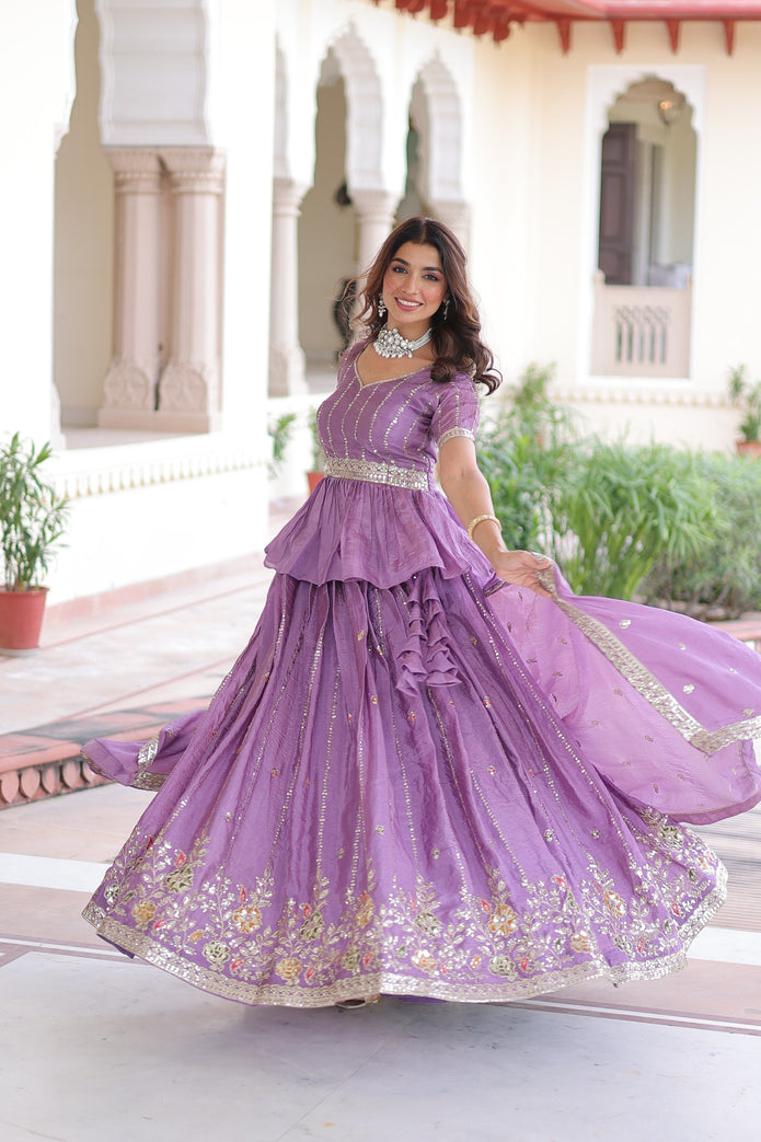 Premium Designer Sequins Embroidered Readymade Lehenga choli Set