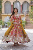 Premium Readymade Alia Cut Gown With Dupatta Set
