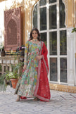 Premium Readymade Alia Cut Gown With Dupatta Set