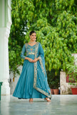 Premium Readymade Alia Cut Gown With Dupatta Set