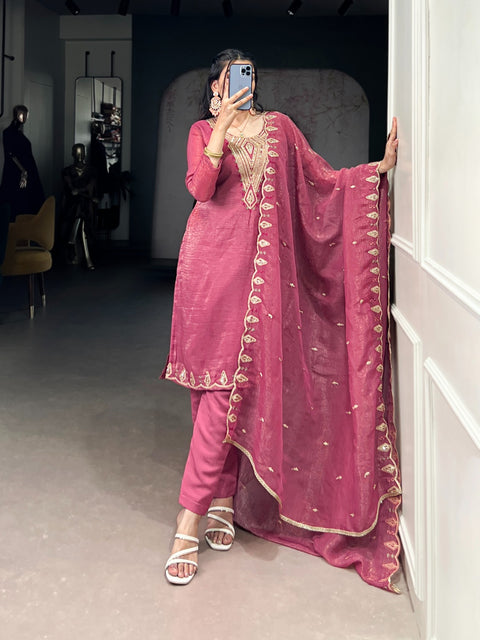 Ethnic Dress Collection Radiate Grace In Pink And Silver