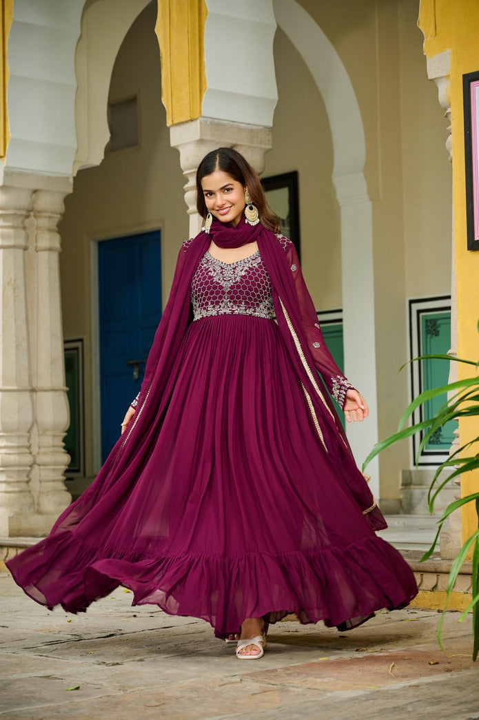 Premium Designer Readymade Gown-Dupatta Collections.