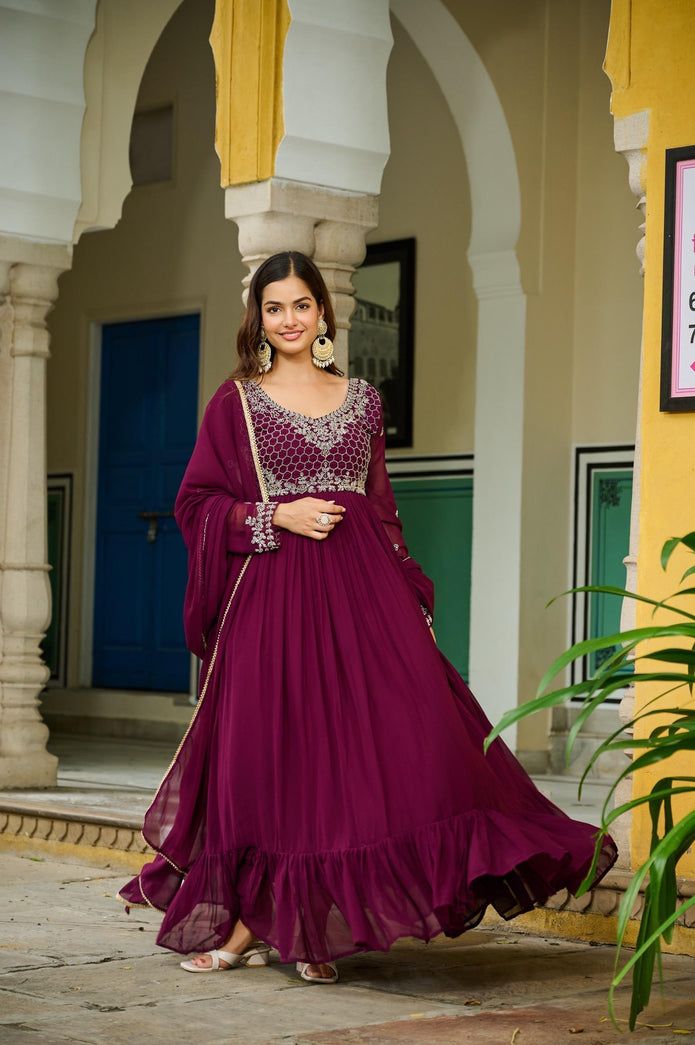 Premium Designer Readymade Gown-Dupatta Collections.