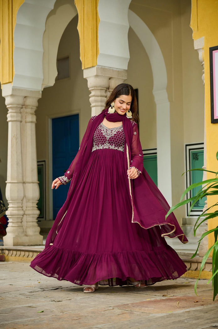Premium Designer Readymade Gown-Dupatta Collections.