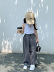 Girls Minimalist Wide-Leg Pants Set – Sleeveless Top & High-Waist Casual Outfit for Kids