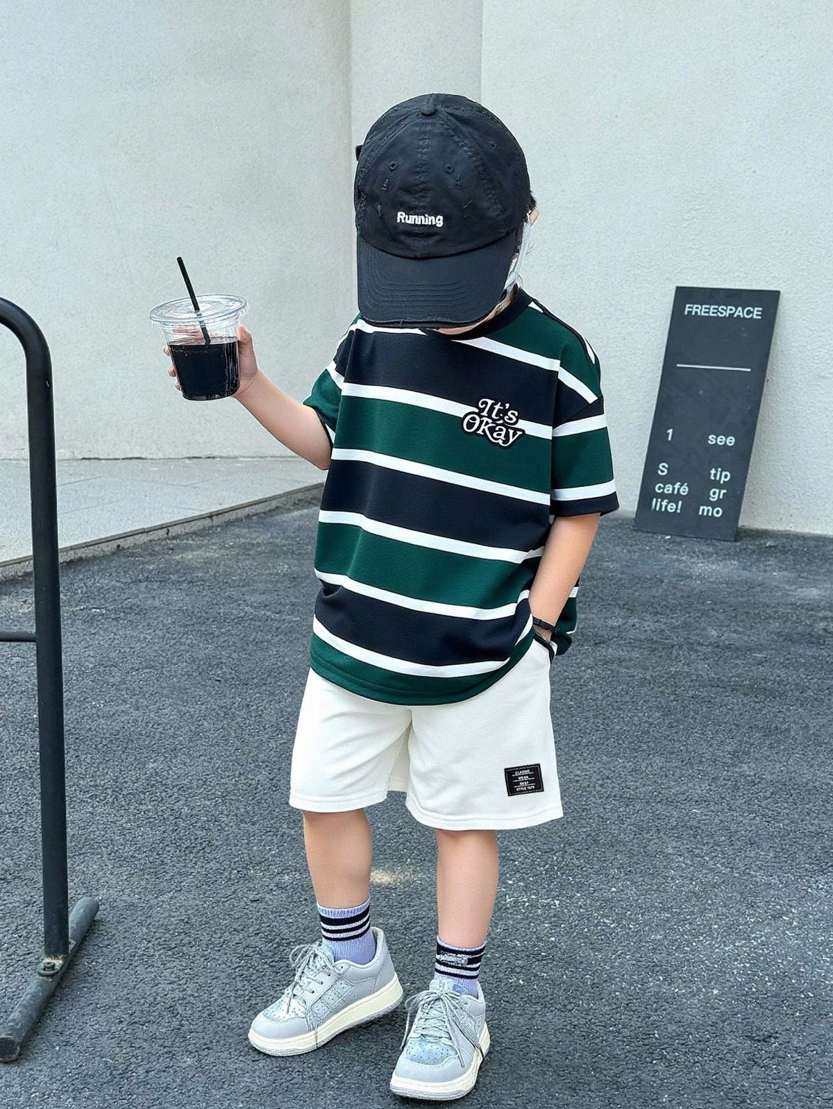 Trendy Boys Striped Streetwear Set For Casual Cool Daily Comfort