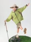 Active Kids Lime Green Adventure Windbreaker And Cargo Shorts Set