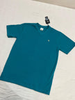 Premium Men Casual Cyan Blue V Neck Tee For Everyday Minimalist Style