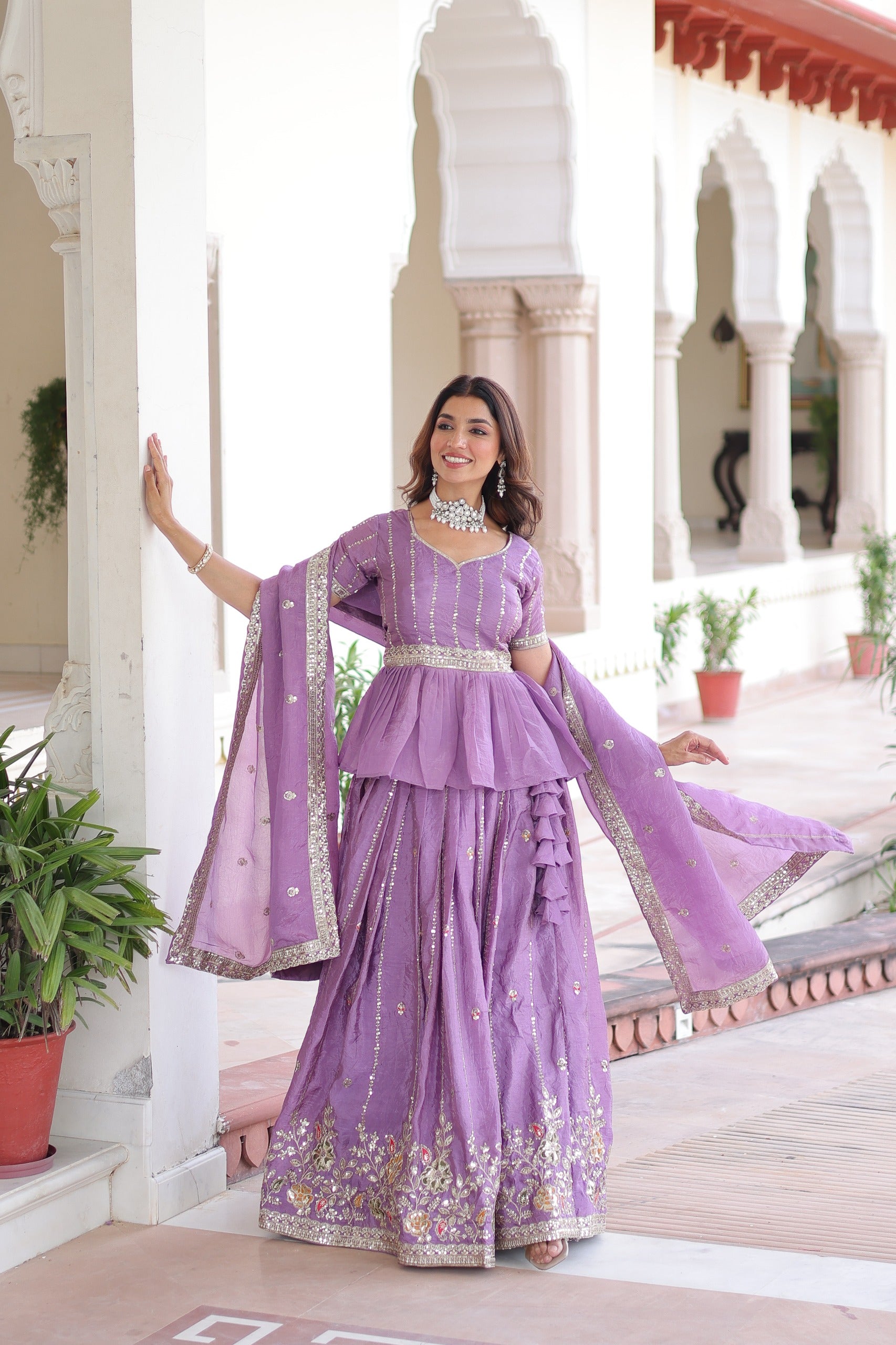 Premium Designer Sequins Embroidered Readymade Lehenga choli Set