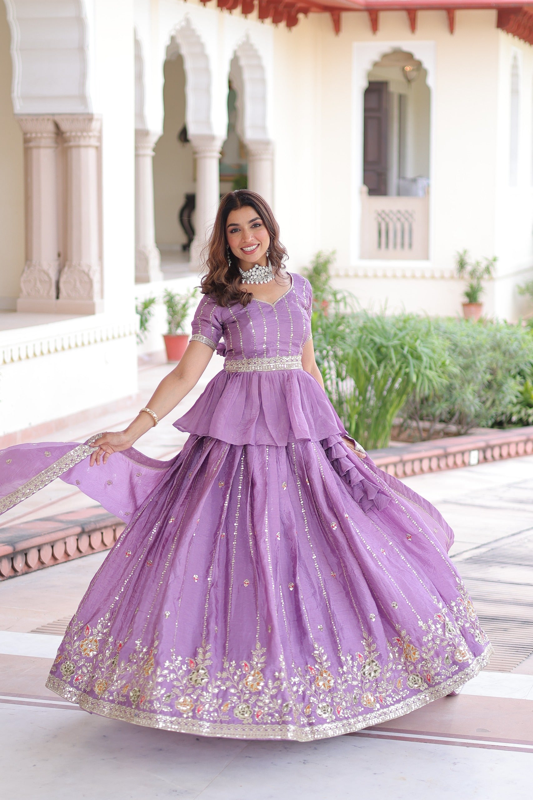 Premium Designer Sequins Embroidered Readymade Lehenga choli Set