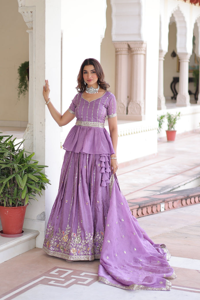 Premium Designer Sequins Embroidered Readymade Lehenga choli Set