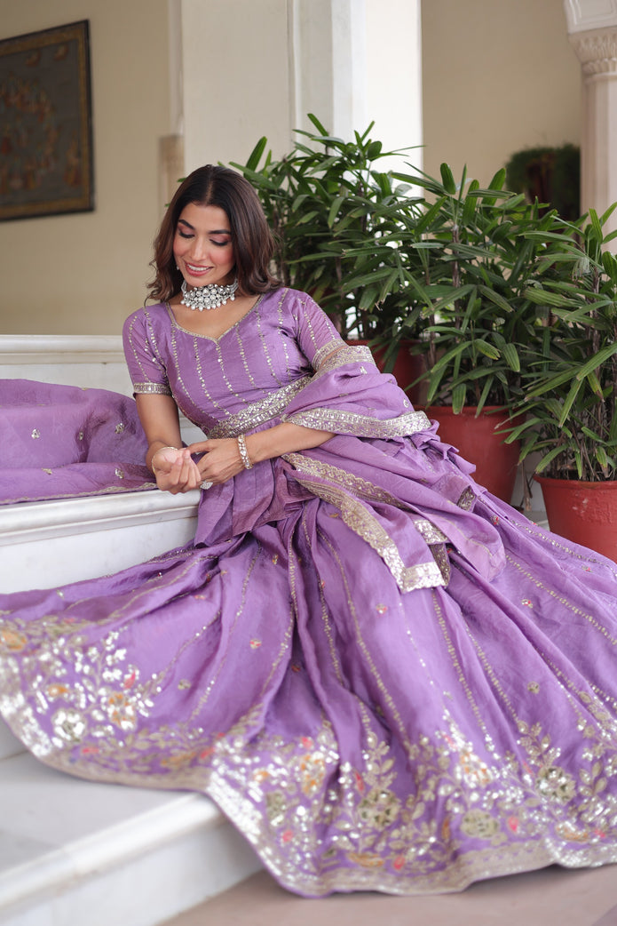 Premium Designer Sequins Embroidered Readymade Lehenga choli Set