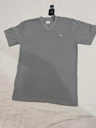 Premium Men Casual Grey V Neck Tee For Everyday Minimalist Style