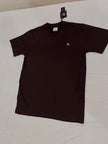 Premium Men Casual Brown V Neck Tee For Everyday Minimalist Style