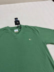 Premium Men Casual Green V Neck Tee For Everyday Minimalist Style