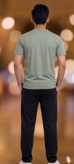 Premium Men Casual Grey V Neck Tee For Everyday Minimalist Style